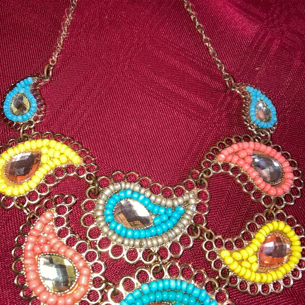 Beautiful colorful paisley necklace